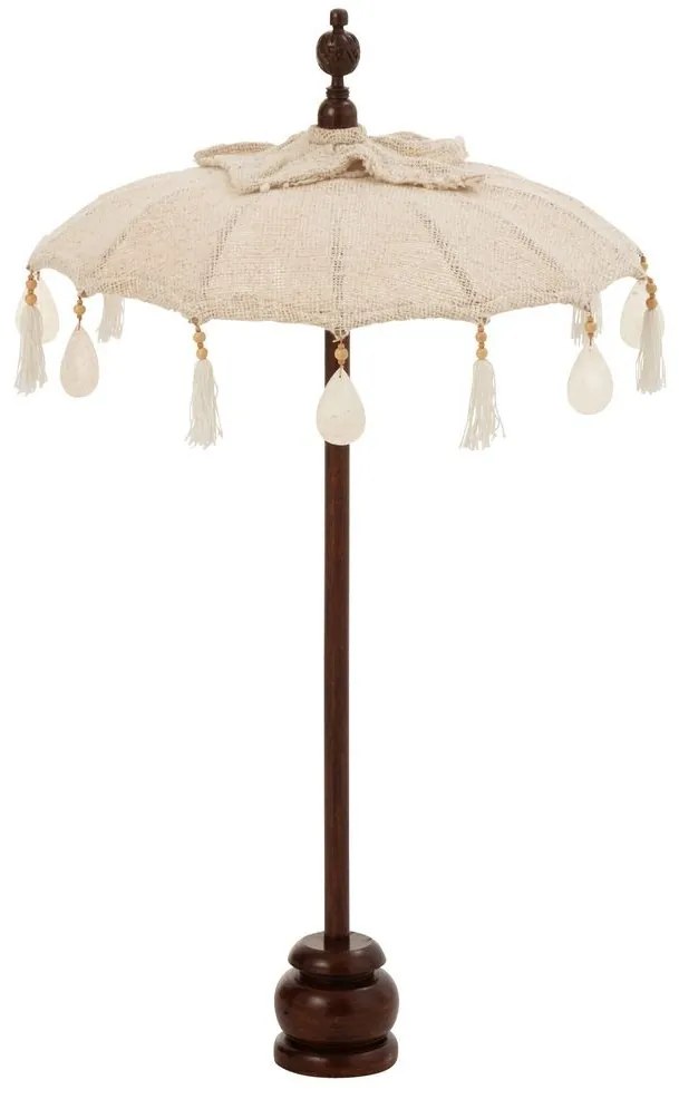 Oranžový slnečník na stôl so strapcami a drevenou tyčou Dayu Wood - ∅ 14*85 cm