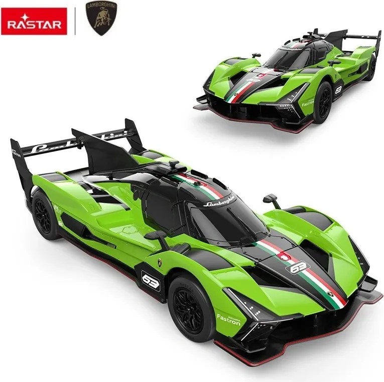 RASTAR Diaľkovo ovládané RC auto Lamborghini SC63 LMDh 1:24, čierno-zelené (Rastar)