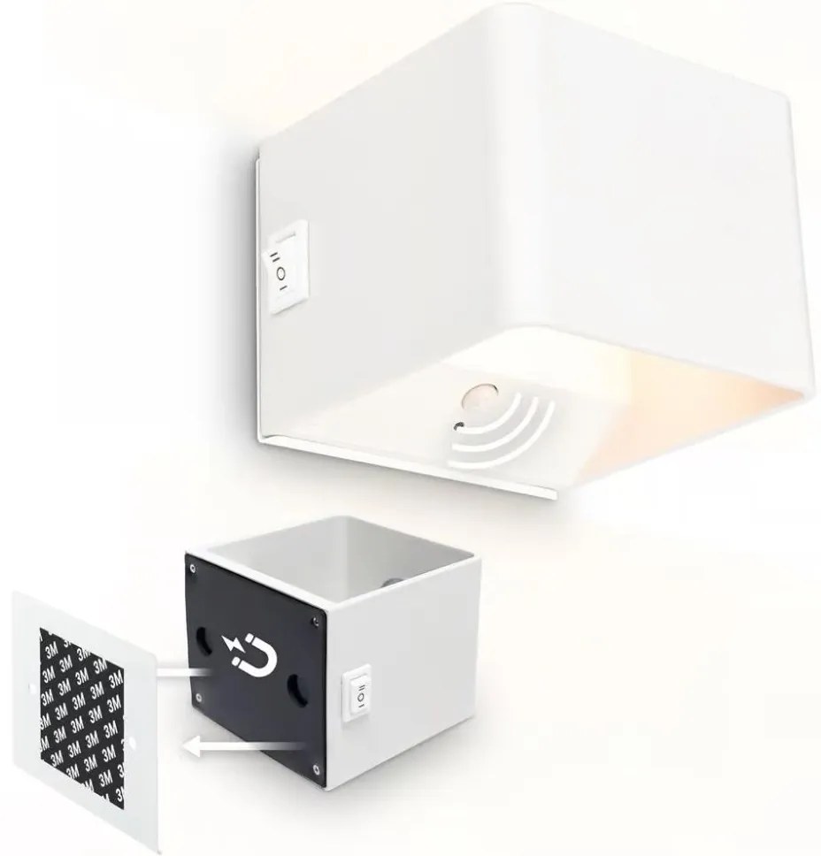 Briloner 3879016 - LED nabíjateľné nástenné svietidlo s pohybovým senzorom BORRA LED/1,5W/5V 3600 mAh biela