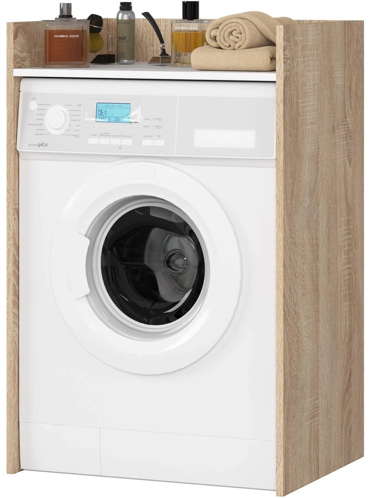 Kúpeľňová skrinka nad práčku FIN II dub sonoma/biela
