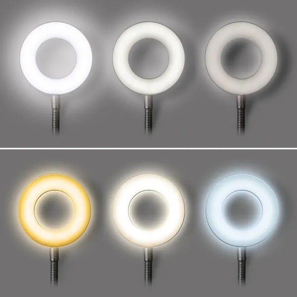 Solight WO66-B- LED Stmievateľná stolová lampa s klipom LED/8W/230V 3000/4000/5000K čierna