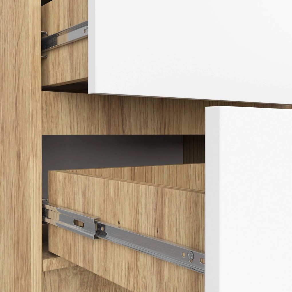 Komoda Kuba 60 cm - 5 zásuviek dub artisan/biela