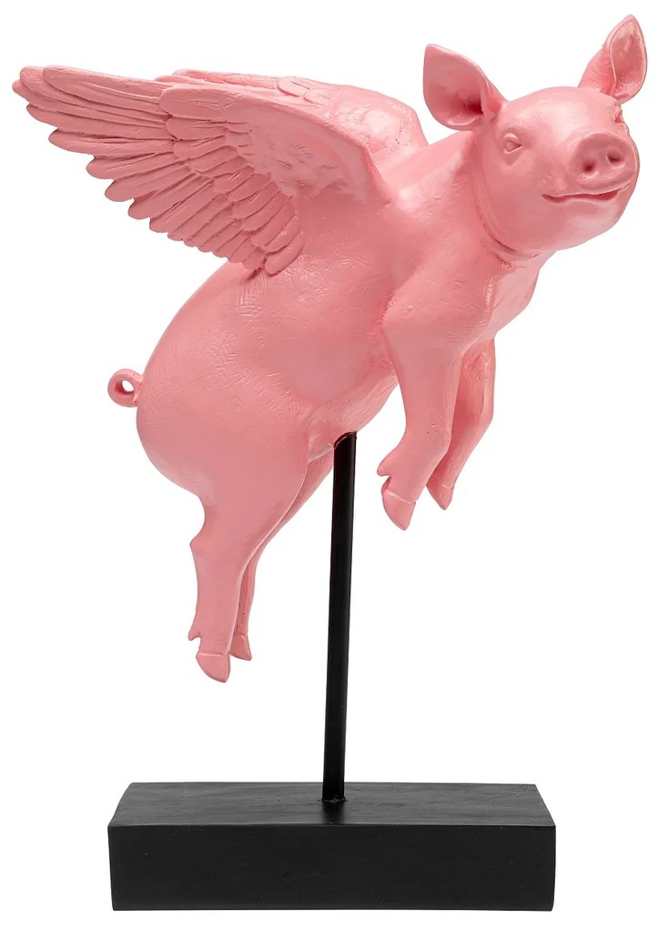 Flying Pig dekoračná figúrka ružová 29 cm