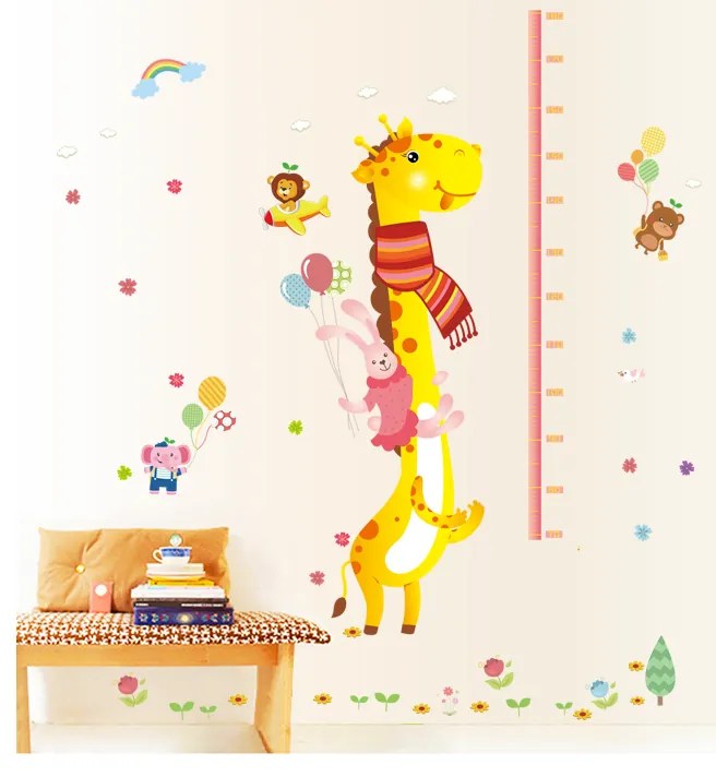 Samolepka na stenu "Detský meter - Žirafa 2" 140x110 cm