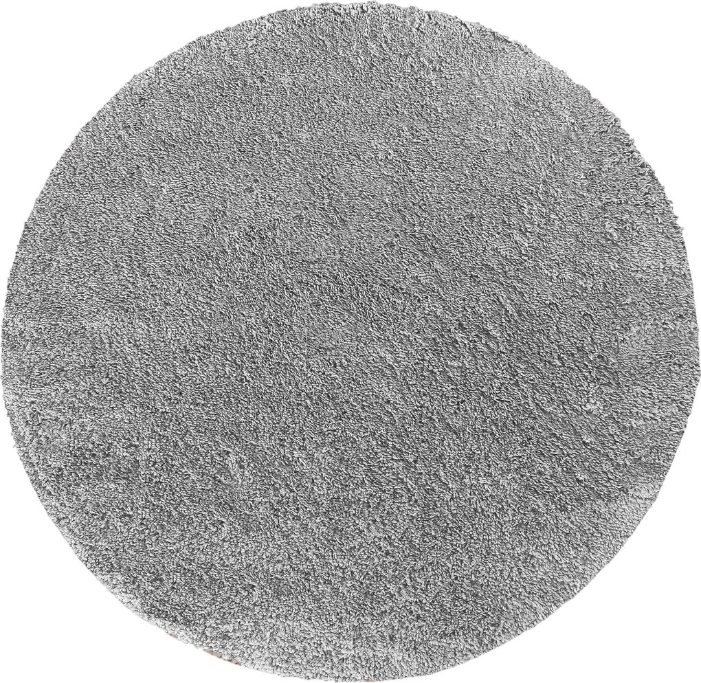 DY Sivý okrúhly shaggy koberec Camel Rozmer: 60 cm
