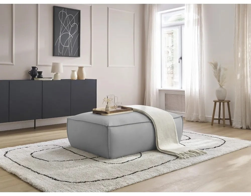 Svetlosivá podnožka z imitácie kože Boheme – Bobochic Paris