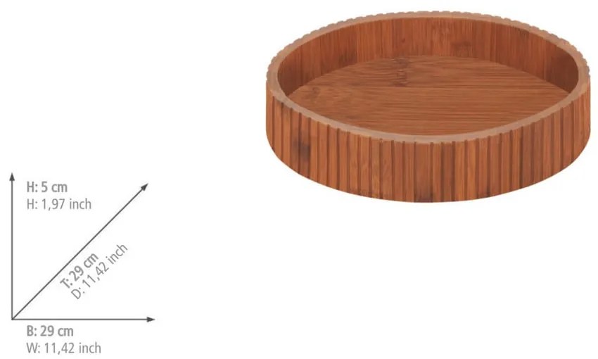 Otočný bambusový organizér na koreničky ø 29 cm Mera – Wenko