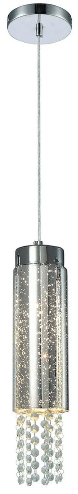 Závesné svietidlo Moonlight, 1x kryštáliky/akrylové tienidlo, ch