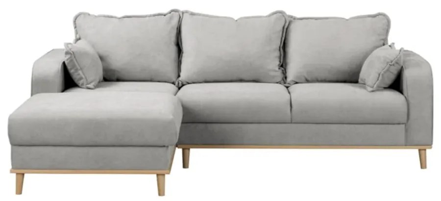 Svetlosivá rohová pohovka (ľavý roh) Beata - Ropez