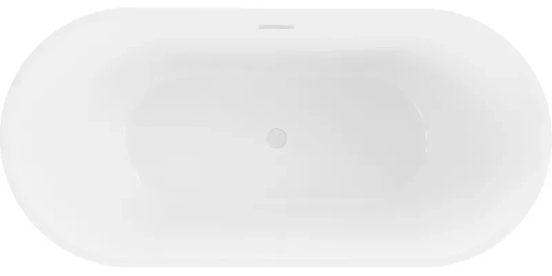 Mexen Luna, voľne stojaca vaňa 170 x 80 cm, biela-čierna, biely prepad, 52031708075-20