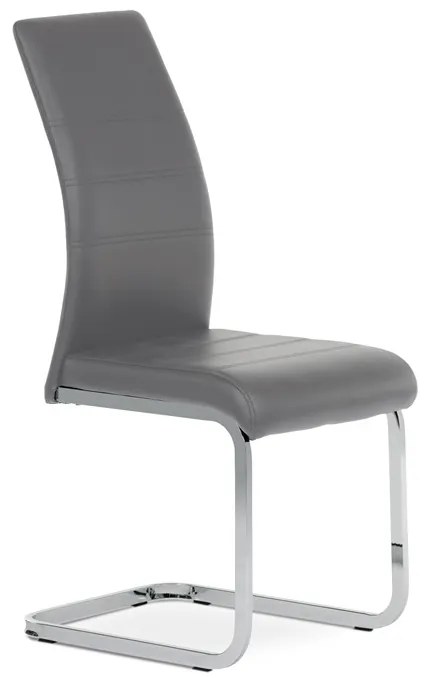 Autronic BONTEC Jedálenská stolička, šedá, ekokoža, DCL-408 GREY Farba: Biela