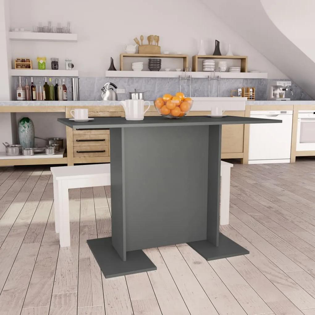 vidaXL Jedálenský stôl sivý 110x60x75 cm drevotrieska