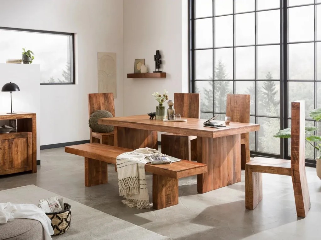 furniture-nabytek.cz - Masivní jídelní stůl z manga, lakovaný, hnědý – 175×100 cm