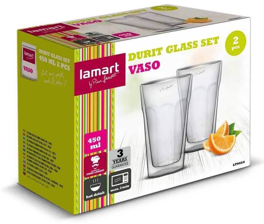 Lamart LT9024 sada pohárov Durit Vaso, 450 ml, 2ks