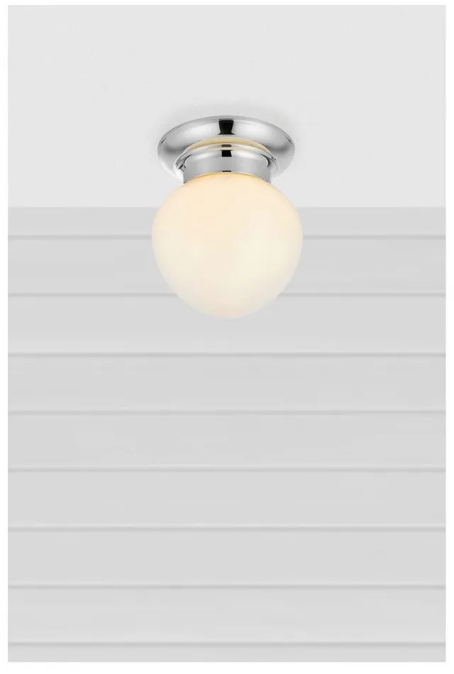 Biele/v striebornej farbe stropné svietidlo so skleneným tienidlom Ronda – Markslöjd