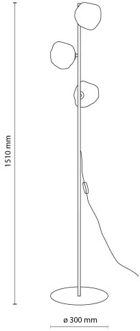 Stojacia lampa LAVA 3xG9/8W/230V bronzová/dymová béžová