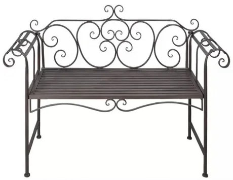 vidaXL Záhradná lavička 132 cm, oceľ, starožitná, hnedá-