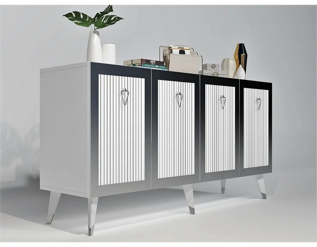 Skrinka Bare White and Silver