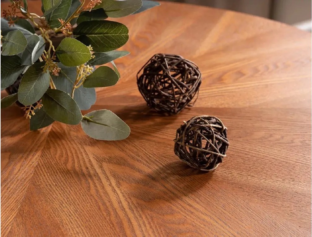 Okrúhly jedálenský stôl AMADEO 100x100 cm, dekor orech