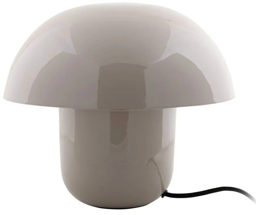 Sivá stolová lampa s kovovým tienidlom (výška 25 cm) Fat Mushroom – Leitmotiv