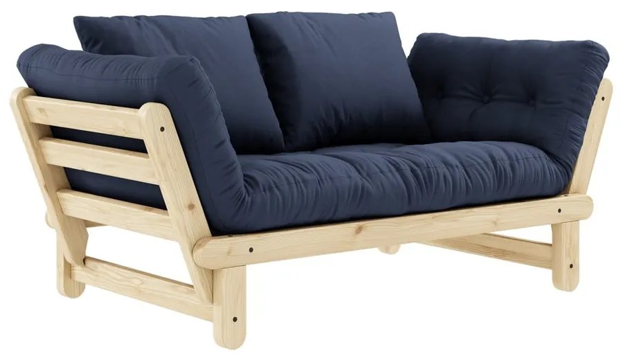 Rozkladacia pohovka s tmavomodrým poťahom Karup Design Beat Natural/Navy