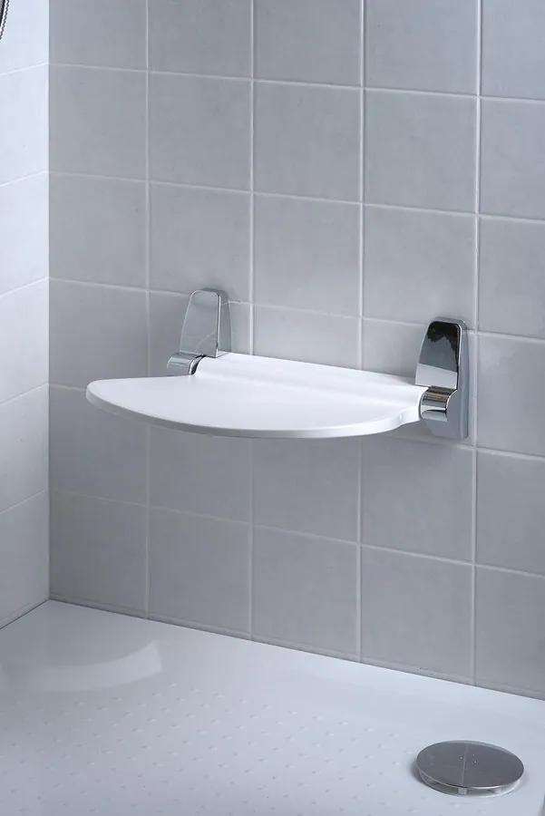 Gedy Sapho, SOUND Kúpeľňové sedátko 38x35,5cm, sklopné, biela/chróm