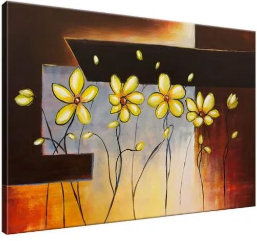 Ručne maľovaný obraz Žlté kvietky 100x70cm RM1775A_1Z