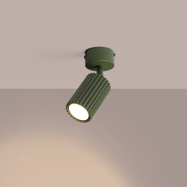 Sollux SL.1915 - Bodové svietidlo KARBON 1xGU10/10W/230V zelená