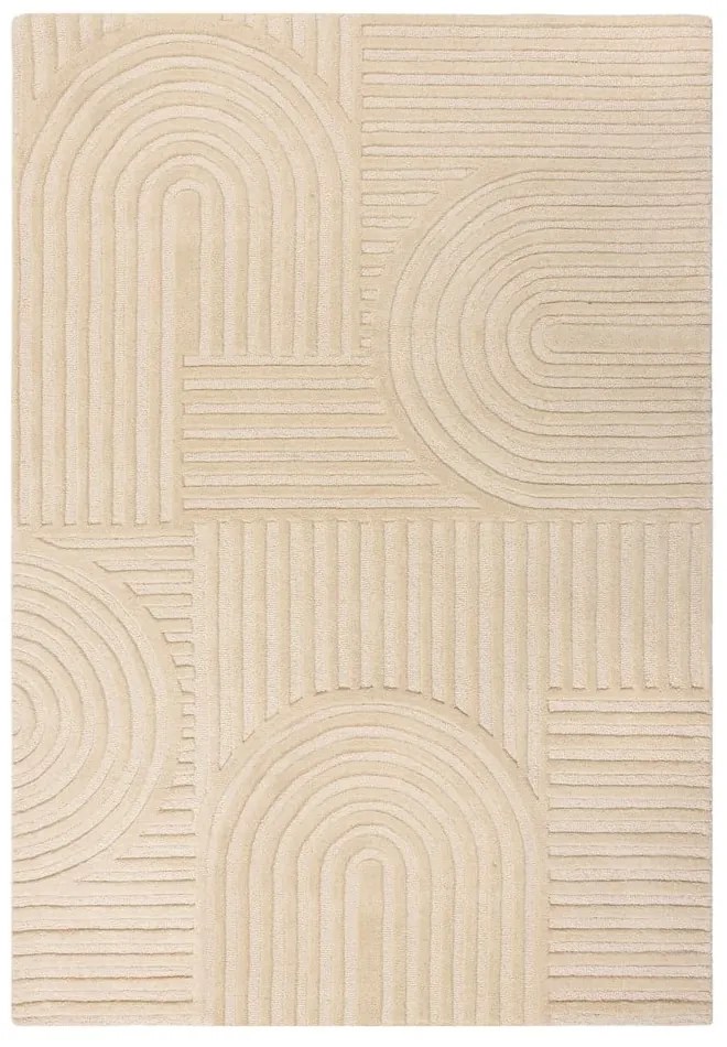 Béžový vlnený koberec Flair Rugs Zen Garden, 160 x 230 cm