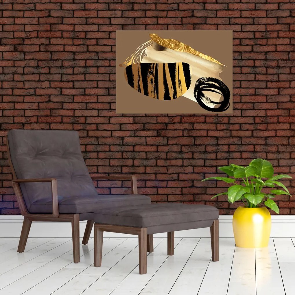 Obraz - Abstrakcia golden brown N⁰2 (70x50 cm)