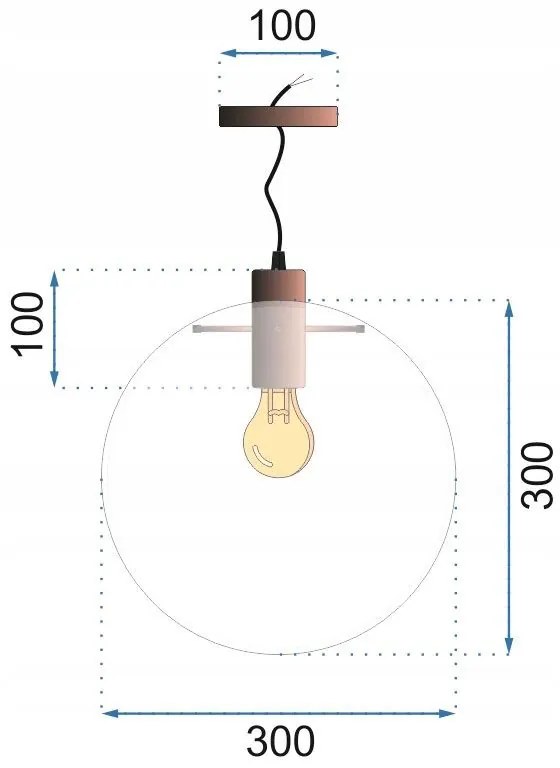 Toolight - Závesné svietidlo Lassi 30cm APP308-1CP, E27, čierna, OSW-00340