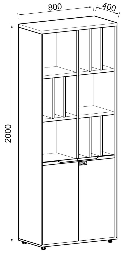 Vysoká kancelárska skriňa Houseland Profit Pro 01 dub prírodný