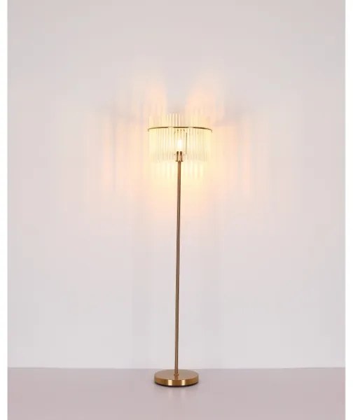 Globo 15698SM - Stojacia lampa GORLEY 1xE27/60W/230V zlatá