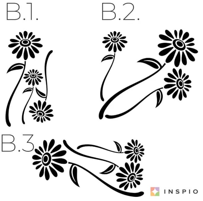 Nálepky na stenu - Tri kvety
