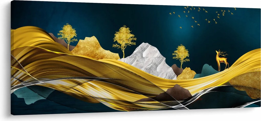 Obraz - Jeleň v krajine (120x50 cm)