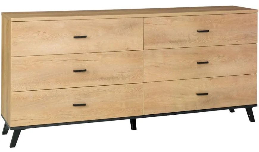 Komoda 5 John dub lefkas/čierna