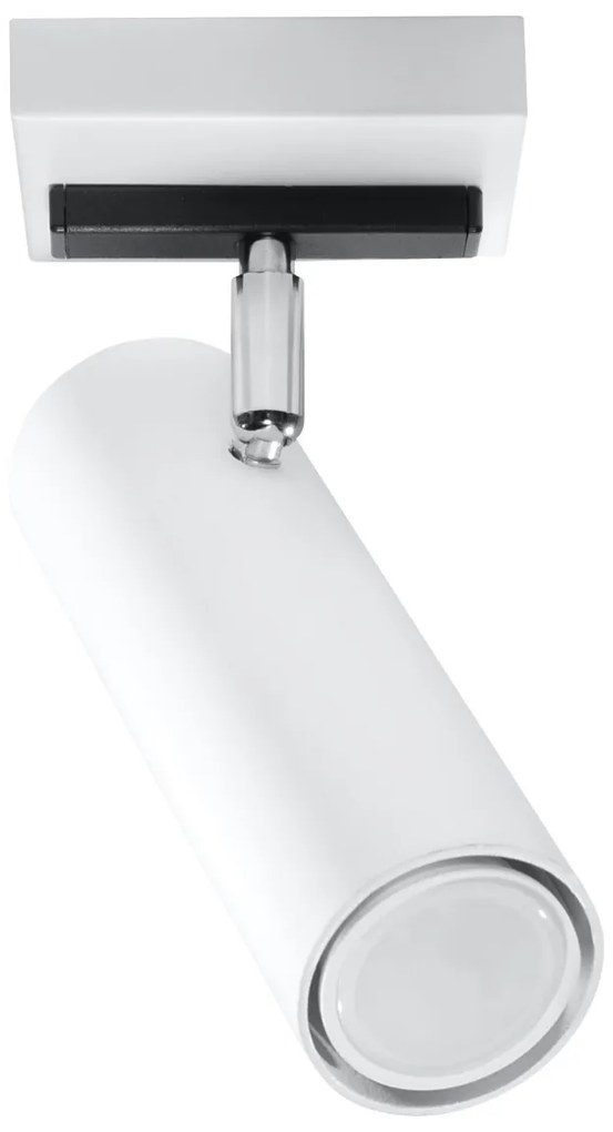 Bodové svietidlo Direzione, 1x biele kovové tienidlo, (možnosť polohovania)