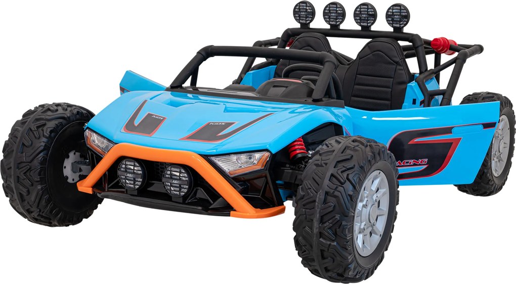 Ramiz Elektrická bugina Racing 5 pre deti modrá + motory 2x200W + diaľkové ovládanie + LED audio + pomalý štart