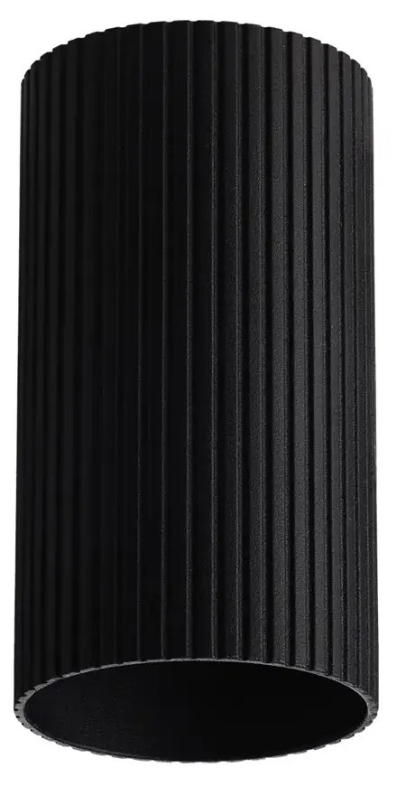 Minimalistické bodové svietidlo Lucas Ribbed Tube 10 čierna