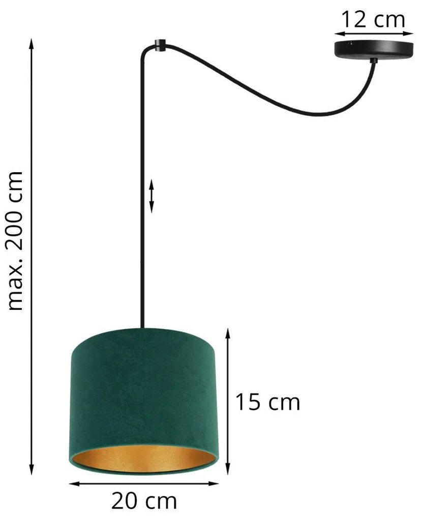 Závesné svietidlo Mediolan Spider, 1x textilné tienidlo (výber z 10 farieb), (výber z 2 farieb konštrukcie), g