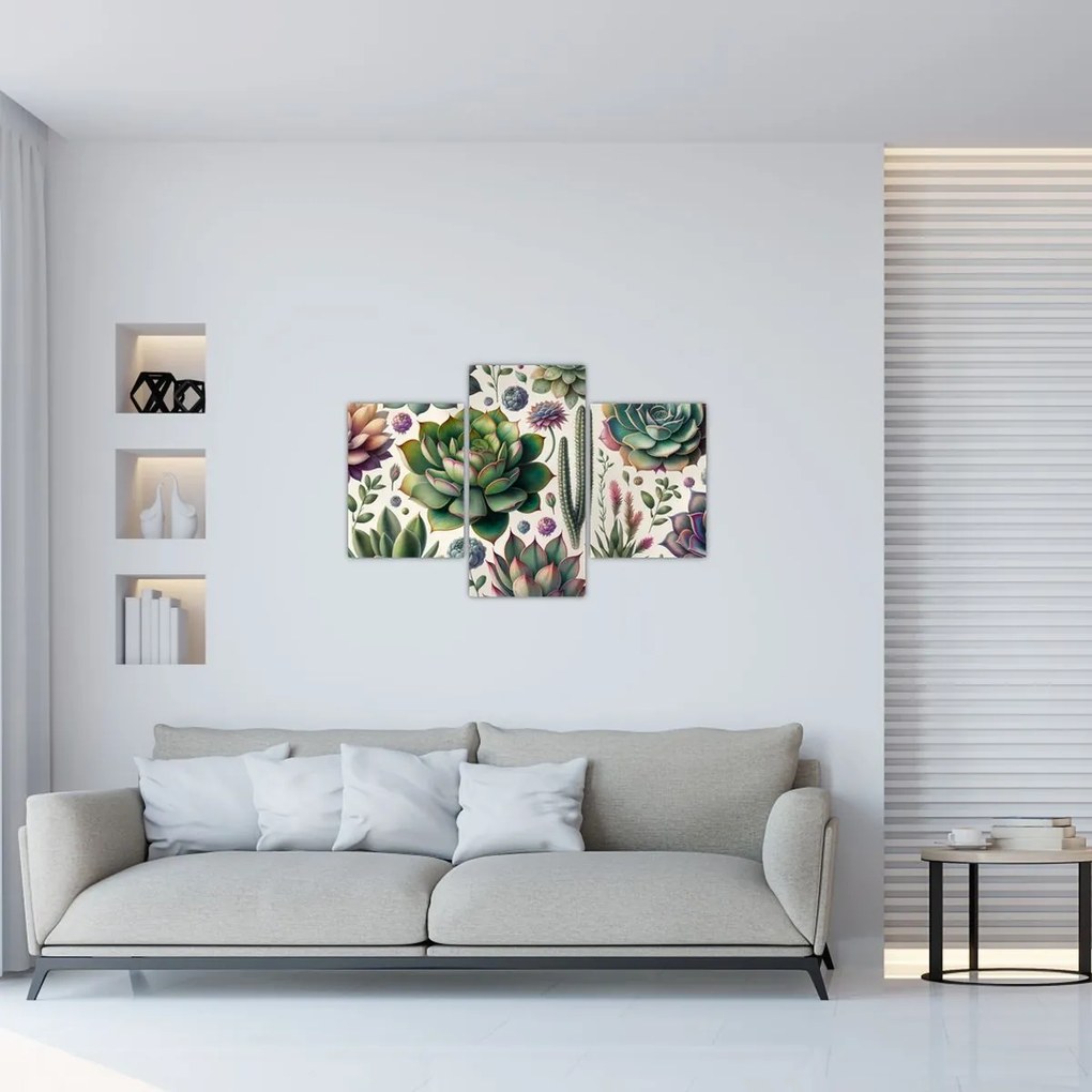 Obraz - Sukulenty (90x60 cm)