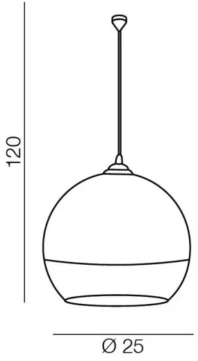 Industriálny luster Silver Ball 25