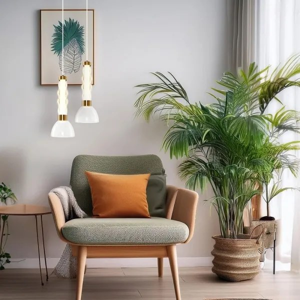 LED Luster na lanku LUCCO LED/13W/230V pr. 15 cm zlatá