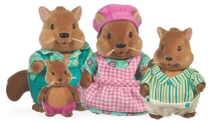 Li'l Woodzeez - Set postavičiek BUSTLEBERRY rodina veveričiek