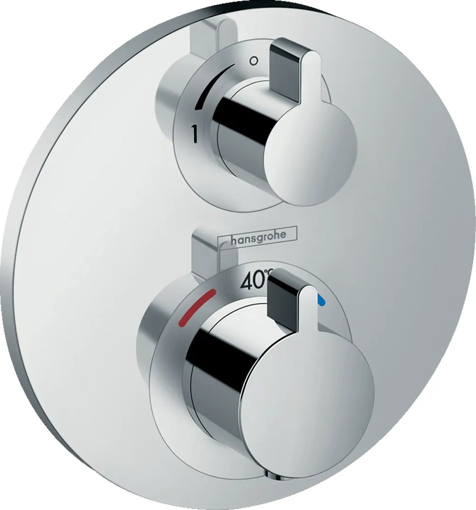 Hansgrohe Ecostat S, termostatická sprchová batéria pod omietku s uzatváracím ventilom, chrómová, HAN-15757000