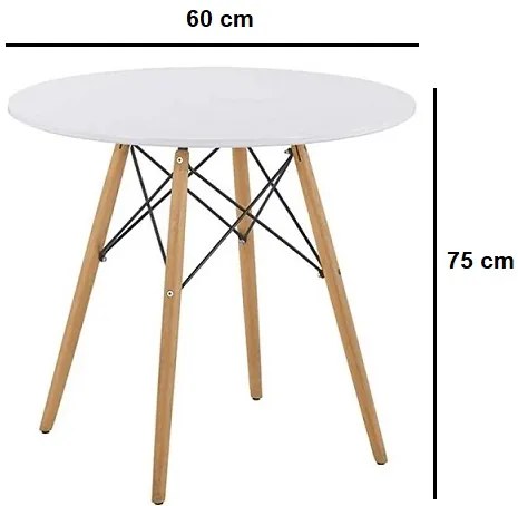 Jedálensky stôl kávový 60cm čierny/drevo