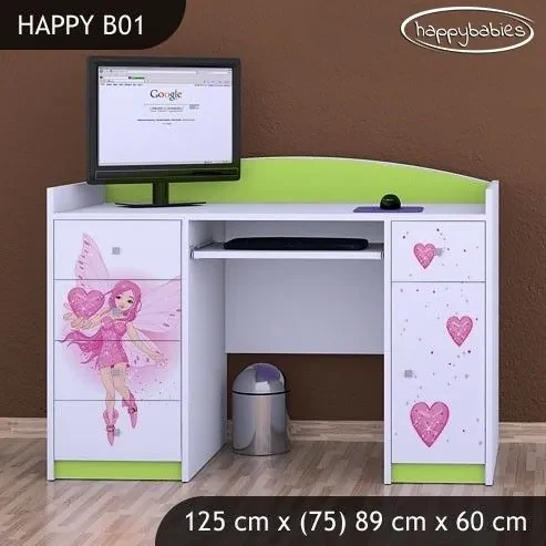 Detský písací stôl VÍLA A SRDIEČKO - TYP 1