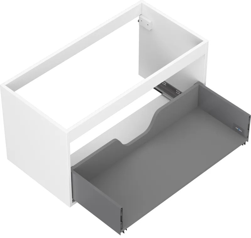 Mexen Box-A, závesná skrinka 90 cm, 1 zásuvka, biela matná, 91AX0-0900-470-1-01