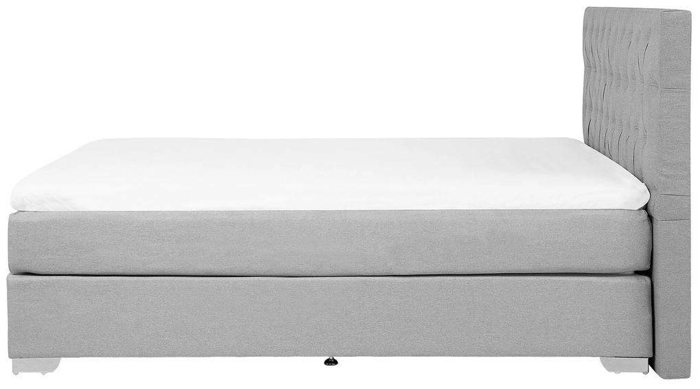 Svetlosivá kontinentálna posteľ 180x200 cm DUCHESS Beliani