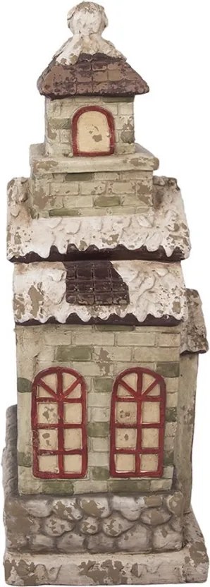 Béžová antik dekorácia domček kostol - 36*30*80 cm